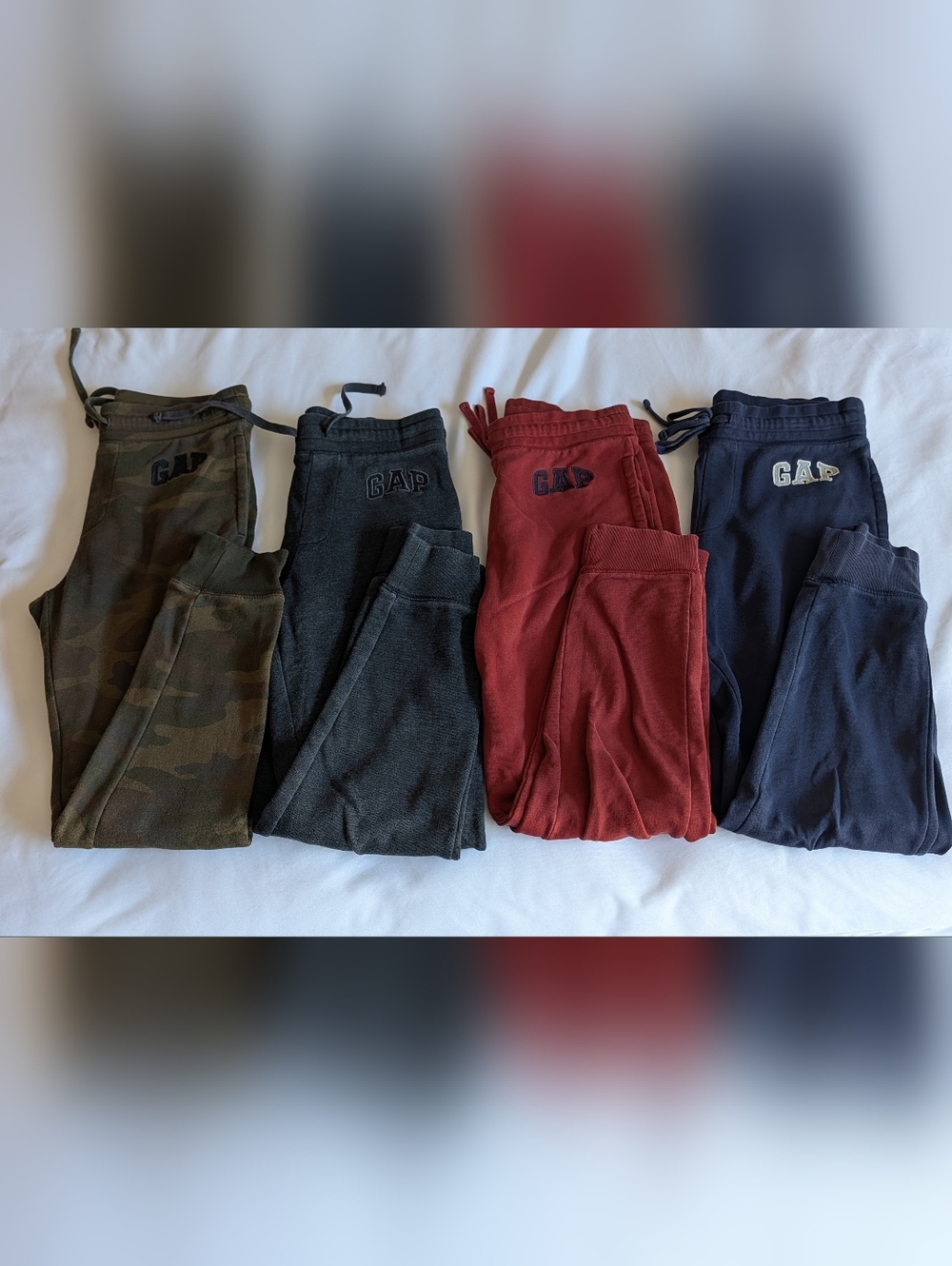 GAP Men's Sweatpants Bundle - Camo, Charcoal, Maroon & Navy